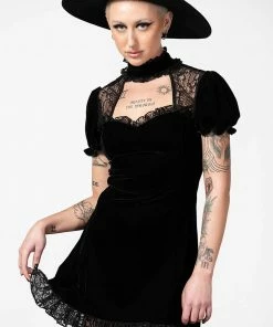 Ladies Killstar Julienne Velvet Keyhole Dress