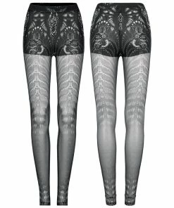Ladies Punk Rave Inclementia Leggings Black / White