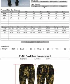 Punk Rave Xenobia Ragged Leggings Yellow / Black Ladies