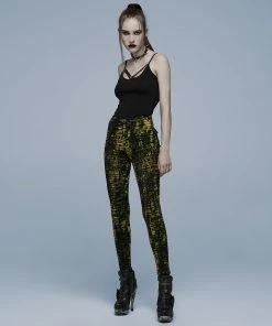 Punk Rave Xenobia Ragged Leggings Yellow / Black Ladies