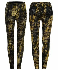 Punk Rave Xenobia Ragged Leggings Yellow / Black Ladies