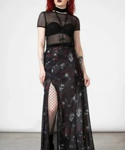 Killstar Kleadora Mesh Maxi Skirt