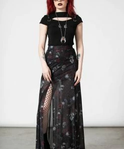Killstar Kleadora Mesh Maxi Skirt