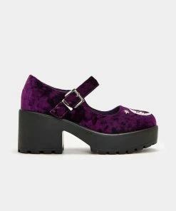 Koi Footwear Koi Della Purple Velvet Witch Mary Janes Ladies