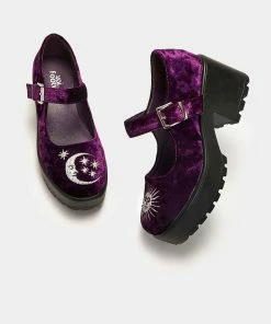 Koi Footwear Koi Della Purple Velvet Witch Mary Janes Ladies