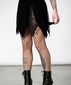 Ladies Killstar Lester Velvet Mini Skirt Black