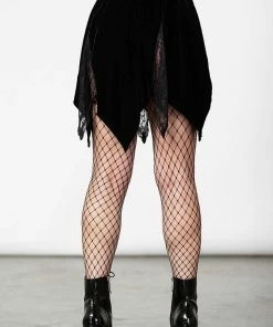 Ladies Killstar Lester Velvet Mini Skirt Black