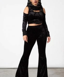 Ladies Killstar Magick Mourning Velvet Flares