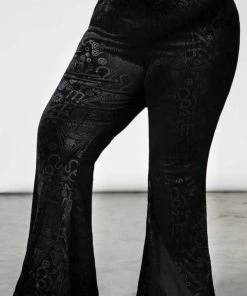 Ladies Killstar Magick Mourning Velvet Flares