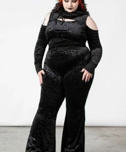 Ladies Killstar Magick Mourning Velvet Flares
