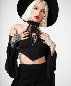 Ladies Killstar Maidenhead Cold Shoulder Top