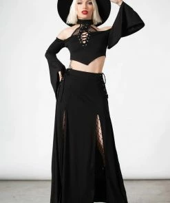 Ladies Killstar Maidenhead Cold Shoulder Top