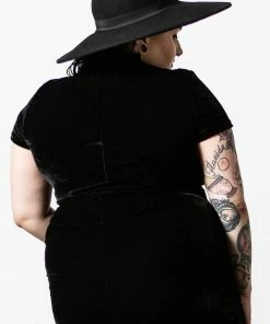 Killstar Malady Lace-Up Top Black Ladies