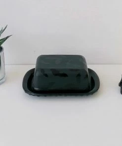 Weird & Wonderful Ceramics Matte Black Bat Butter Dish