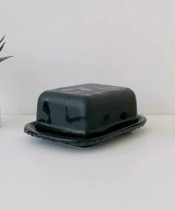 Weird & Wonderful Ceramics Matte Black Bat Butter Dish