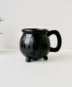 Weird & Wonderful Ceramics Matte Black Bat Cauldron Mug New Arrivals