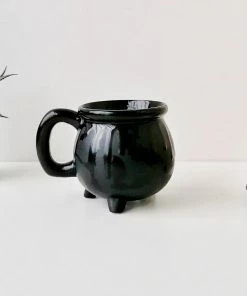 Weird & Wonderful Ceramics Matte Black Bat Cauldron Mug New Arrivals