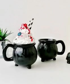 Weird & Wonderful Ceramics Matte Black Bat Cauldron Mug New Arrivals