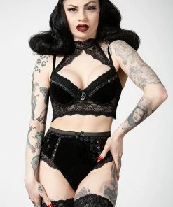 Killstar Mercy Lace Bra Black