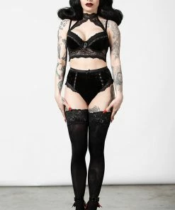 Killstar Mercy Lace Bra Black