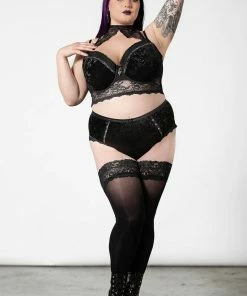 Killstar Mercy Lace Bra Black