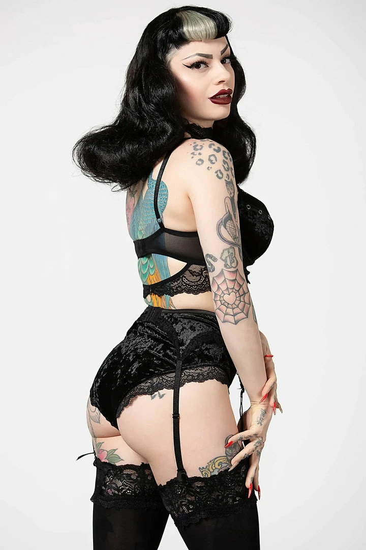 Killstar Mercy Lace Garter Belt Black 9 Killstar Mercy Lace Garter Belt Black