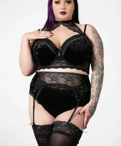 Killstar Mercy Lace Garter Belt Black 17 Killstar Mercy Lace Garter Belt Black