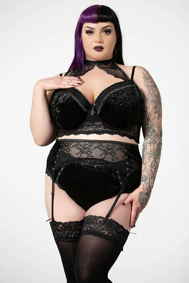 Killstar Mercy Lace Garter Belt Black 5 Killstar Mercy Lace Garter Belt Black