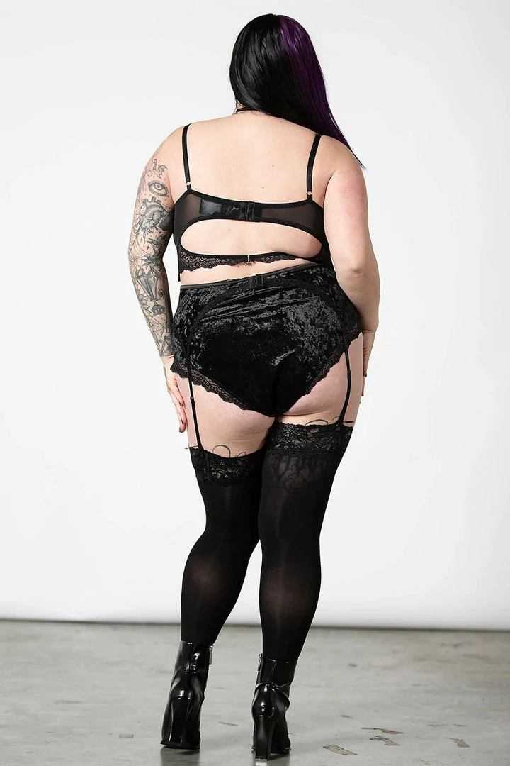 Killstar Mercy Lace Garter Belt Black 15 Killstar Mercy Lace Garter Belt Black