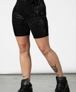 Killstar Misfortune Velvet Cycle Shorts Ladies