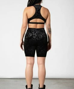 Killstar Misfortune Velvet Cycle Shorts Ladies