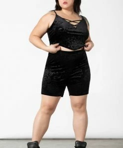 Killstar Misfortune Velvet Cycle Shorts Ladies