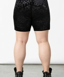 Killstar Misfortune Velvet Cycle Shorts Ladies