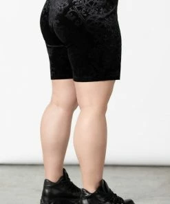 Killstar Misfortune Velvet Cycle Shorts Ladies
