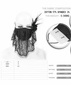 Devil Fashion Lace Veil Face Mask With Filter
