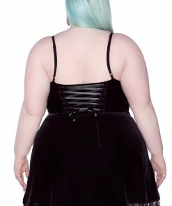 Killstar Moonstruck Velvet Skater Dress Black Ladies 7 Killstar Moonstruck Velvet Skater Dress Black Ladies