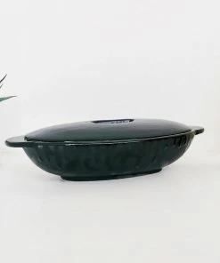 New Arrivals Weird & Wonderful Ceramics Matte Black Bat Oval Service Platter With Lid