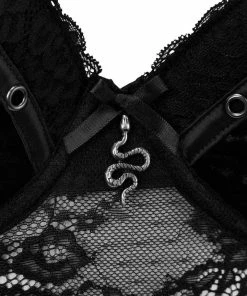 Killstar Mercy Lace Bra Black