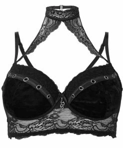 Killstar Mercy Lace Bra Black