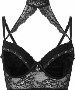 Killstar Mercy Lace Bra Black