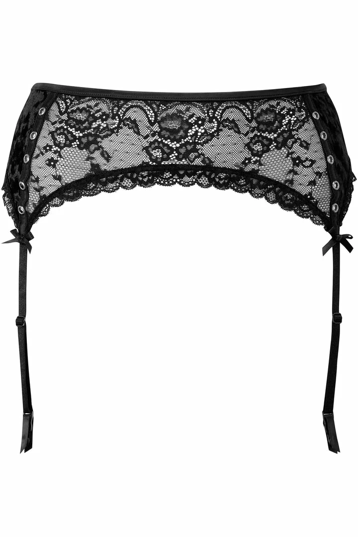 Killstar Mercy Lace Garter Belt Black 7 Killstar Mercy Lace Garter Belt Black