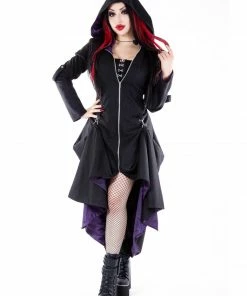 Necessary Evil Purple Lined Selene Coat