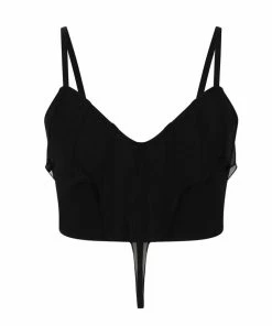 Necessary Evil Camazotz Crop Top With Mesh Bat Wing Effect Front Ladies