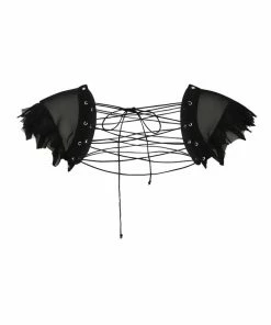 Ladies Necessary Evil Camazotz Bat Wing Effect Lace Up Bolero Top