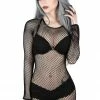 Killstar Nicole Fishnet Dress Ladies