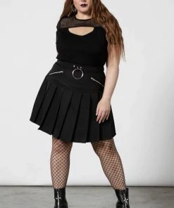 Ladies Killstar No Lip Pleated Skirt