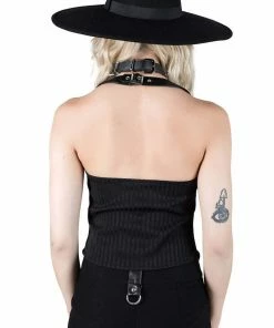 Killstar Office Riot Chain Vest Pinstripe