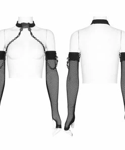 Punk Rave Noche Sleeves With Choker - Fishnet Accessories