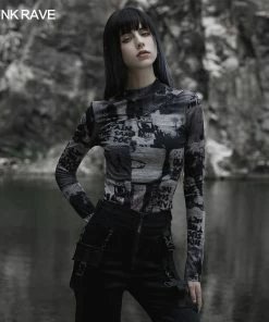 Punk Rave Sorcha Long Sleeve Top Grey