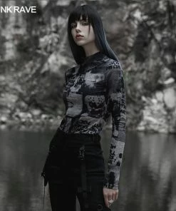 Punk Rave Sorcha Long Sleeve Top Grey